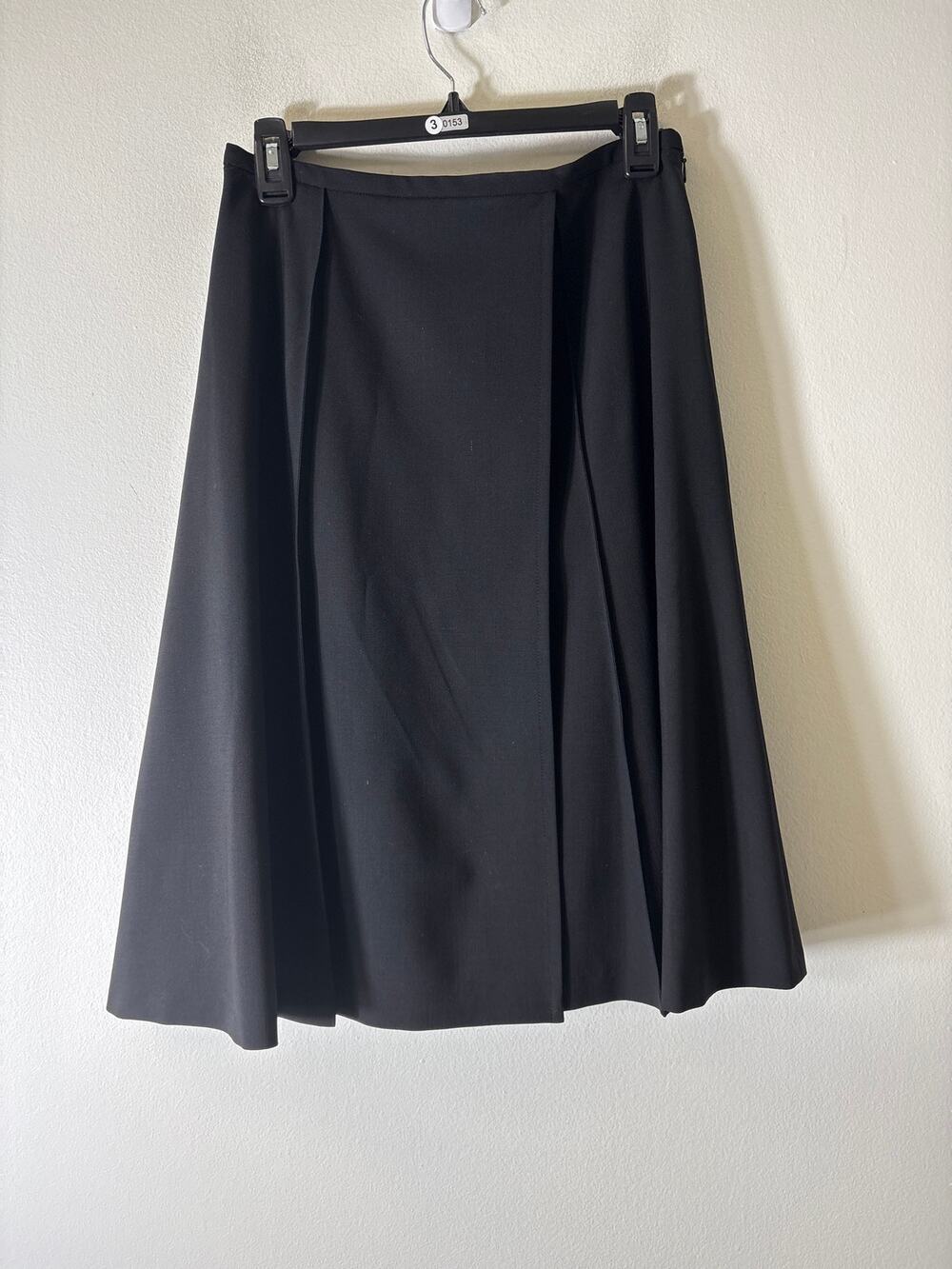 Barbara Bui Black A Line Pleated Wrap Skirt Sz 42 (10)